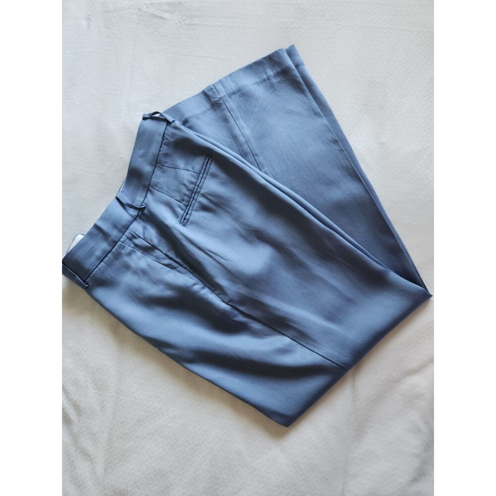 ​Ann Taylor Office Siren Blue Sloan Wide Leg Ankle Pants Size 6 Petite EUC